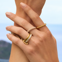 Square Pave Infinity Flow Ring 14K Vergoldet