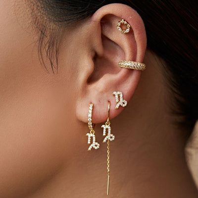 Capricorne - Boucles d'oreilles à tige du zodiaque