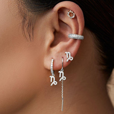 Capricorne - Boucles d'oreilles pendantes du zodiaque