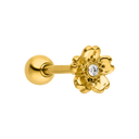 Stone Flower Ohr Piercing 18K Vergoldet