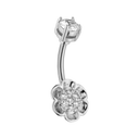 Piercing de ventre fleur douce plaqué or 18 carats