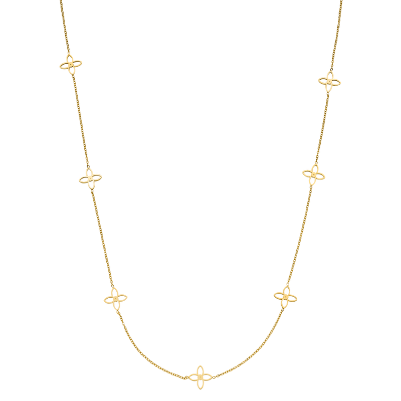 Collier long feuille Sweet Life plaqué or 14 carats
