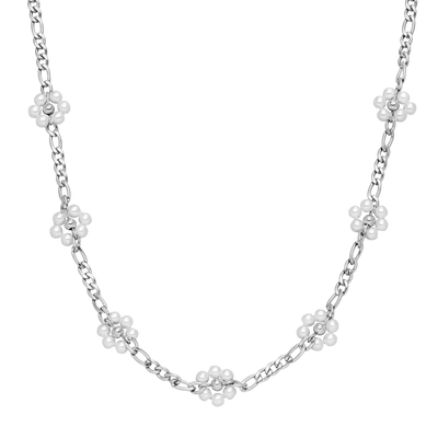 Collier de fleurs de perles Sweet Life plaqué or 14 carats