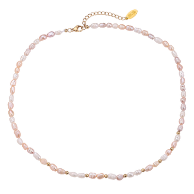 Collier de perles Sweet Life Rose plaqué or 14 carats