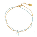 Sweet Life Turquoise Anklet 14K Gold Plated