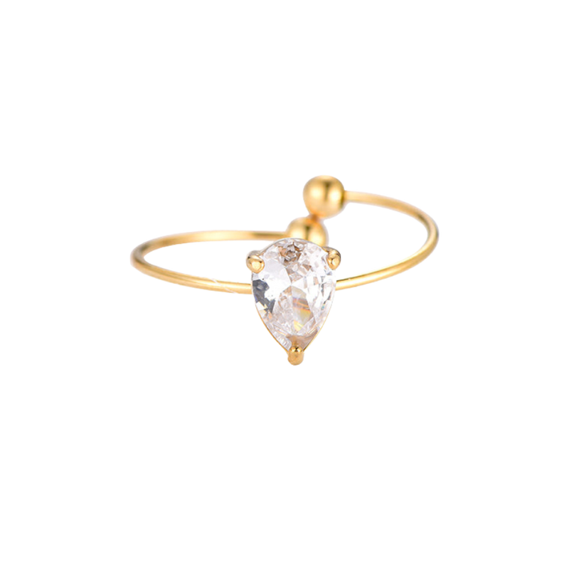 Teardrop Simple Ring 14K Gold Plated