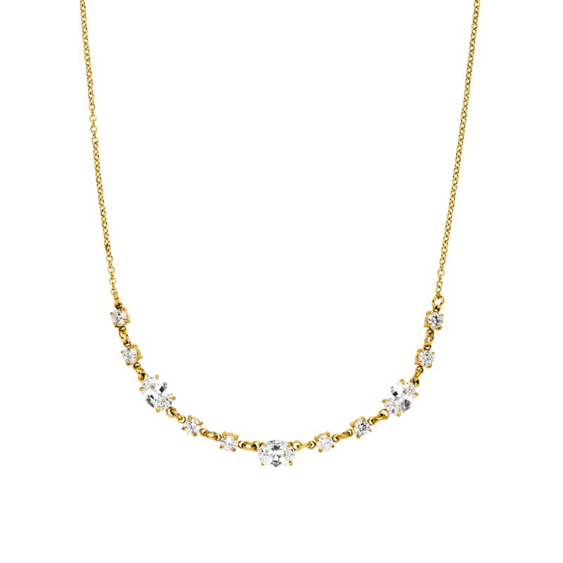 Tennis Oval Chain 14K Gold Plated