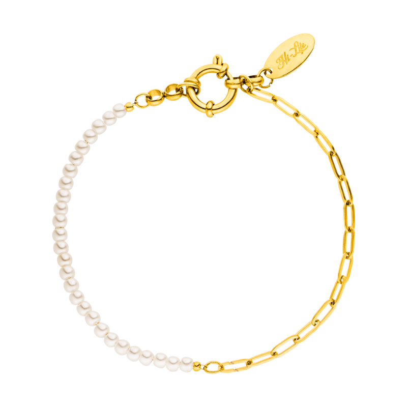 Bracelet Teresa avec petites perles plaqué or 14 carats.