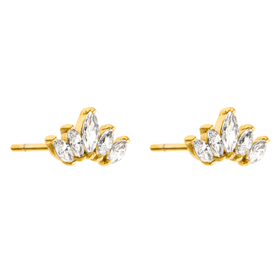 Throne Stud Earrings 18K Gold Plated
