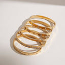 Deluxe Timeless Stone Bangle 18K Gold Plated