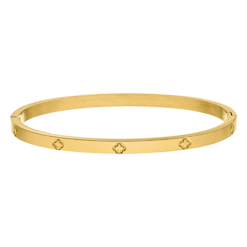 Timeless Lucky Leaf Bangle 14K Gold Plated