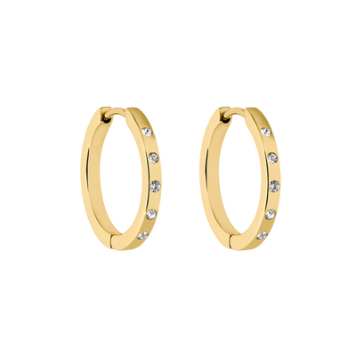 Timeless Stone Huggie Earrings 18K Gold Plated