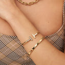 Timeless Stone Bangle 14K Gold Plated