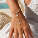 Timeless Teardrop Baguette Handkette 18K Vergoldet