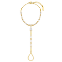 Timeless Teardrop Baguette Handkette 18K Vergoldet