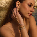 Timeless Teardrop Baguette Handkette 18K Vergoldet