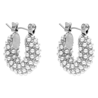 Boucles d'oreilles Huggie Tiny Bold Pearl plaquées or 14 carats