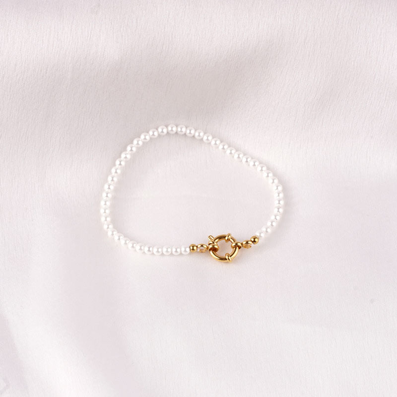 Tiny Pearl Bracelet 14K Gold Plated