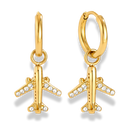 Tiny Pave Plane Huggie Hoops 14K Vergoldet