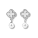 Tiny Precious Lucky Leaf Pearl Ohrstecker 14K vergoldet