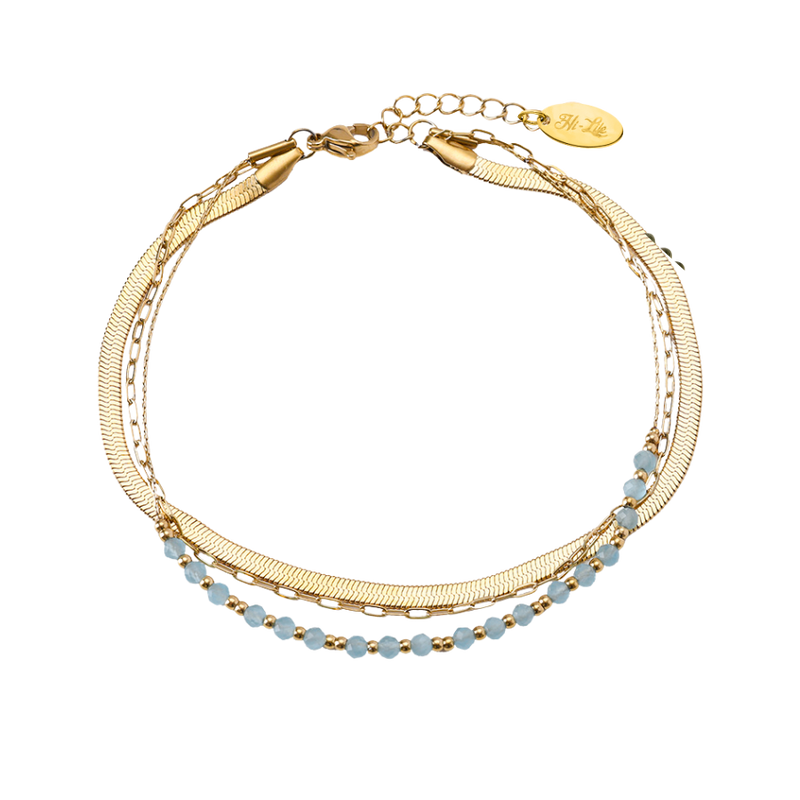 Triple Layer Sleek Anklet 14K Gold Plated