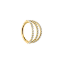 Triple Line Pave Clicker Gold