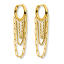 Triple Chain Huggie Ohrringe 14K Vergoldet