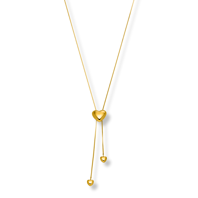 Triple Heart Y-Kette 14 Vergoldet