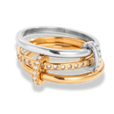 Triple Pave Infinity Flow Ring 14K Vergoldet