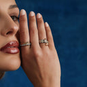 Triple Safety Pin Flow Ring 14K Vergoldet