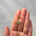 Turquoise Eye Dangle Belly Piercing 18K Gold Plated