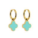 Turquoise Lucky Leaf Earrings 14K Gold Plated