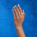 Twin Perlmutt Lucky Leaf Ring 14K Vergoldet