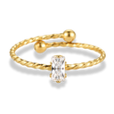 Twist Baguette Ring 14K Vergoldet