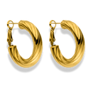 Twisted Bold Hoops Ohrringe 14K Vergoldet