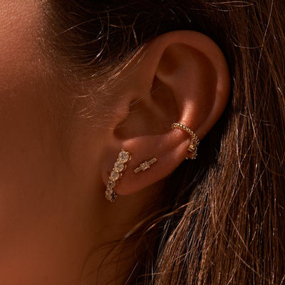 Boucles d'oreilles à tige Victoria Elegance plaquées or 14 carats