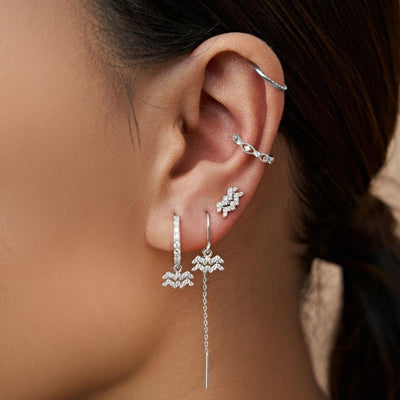 Verseau - Boucles d'oreilles pendantes du zodiaque