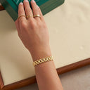 Deluxe Wavelink Bracelet 14K Gold Plated