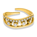 Wavy Pave Soul Ring 14K Vergoldet