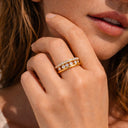 Wavy Pave Soul Ring 14K Vergoldet