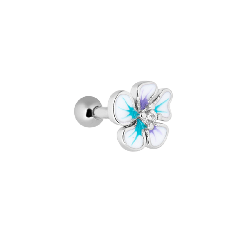 White Flower Ohr Piercing