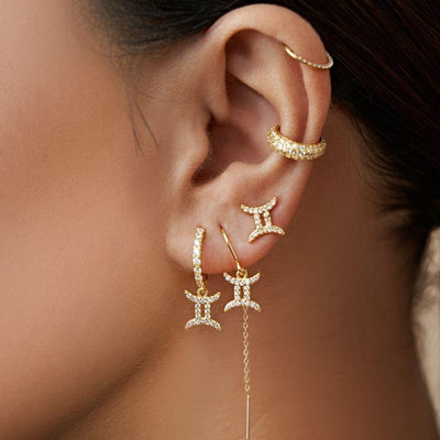 Gémeaux - Boucles d'oreilles à tige du zodiaque