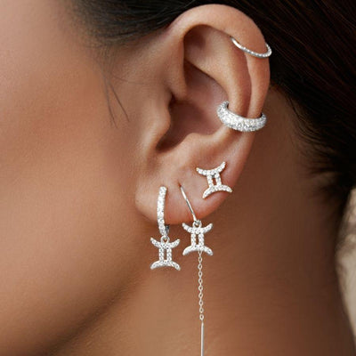 Gémeaux - Boucles d'oreilles pendantes du zodiaque