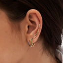 Curve Multicolor Ear Studs Gold