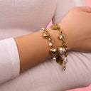 Golden Heart Charm Armband 14K Vergoldet