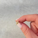 Pave Leaf Ear Piercing 18K Gold Plated