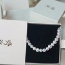 Round Pearl Kette Silber