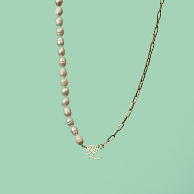 Collier de perles HL Signature plaqué or 14 carats