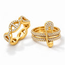 The Pave Ring Stack – 14K Vergoldet