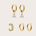 Teardrop Ohrring Bundle 14K Vergoldet